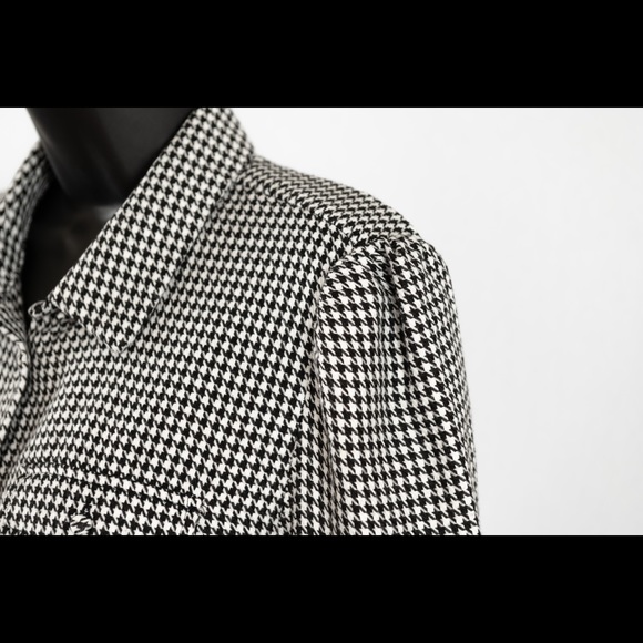 Zara Houndstooth print long sleeve buttons down shirt size M - Picture 5 of 16